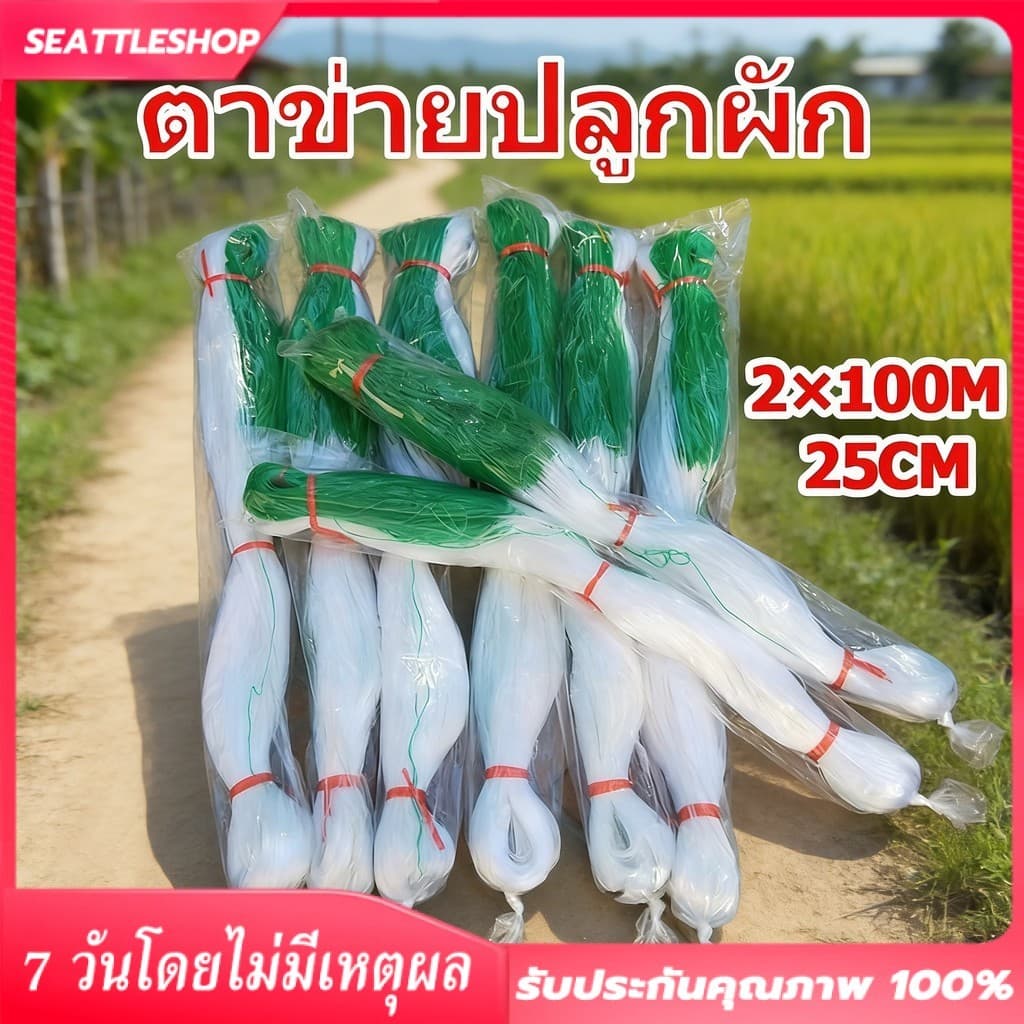 โครงไม้เลื้อย ตาข่ายไนลอน 2x100 ม. สำหรับปลูกแตงกวา ตาข่ายปลูกผัก อุปกรณ์ทำสวน ทนทาน รูปที่ 1
