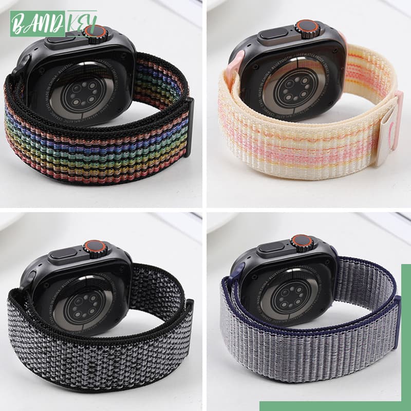 สายไนล่อนอ่อน แบนด์ปรับได้ for Smartwatch iWatch Ultra SE 3 2 Series 11 10 9 8 7 6 5 4 3 49มม. 46 45 42มม.41มม.38มม รูปที่ 1