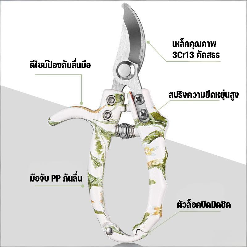 กรรไกรตัดกิ่งไม้ SK5 สแตนเลส คมพิเศษ ทนทาน กรรไกรตัดโลหะ แต่งกิ่ง กรรไกรทำสวน อุปกรณ์จัดสวน รูปที่ 2