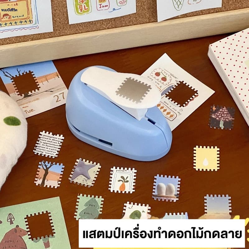 ส่งจากไทย แสตมป์เครื่องทำดอกไม้กดลาย ทรงแสตมป์ Craft Punch เครื่องลายนูน เจาะรูกลม เจาะฟัน ลายนูน DIY รูปที่ 2