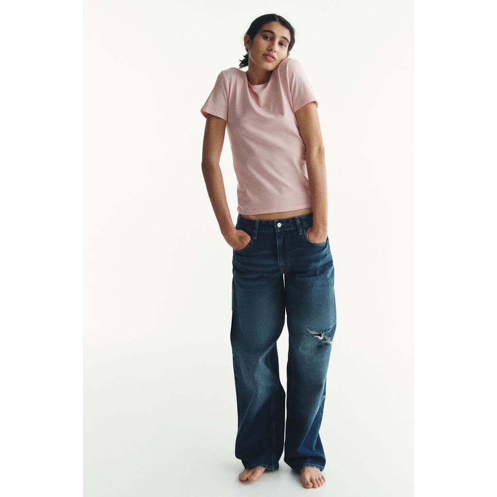 H&M เสื้อยืดฟิตติ้ง Women Fitted T-shirt 1260200_9 รูปที่ 7