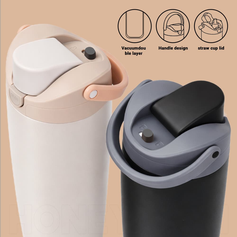 HoneyLion - แก้วน้ำ 2-in-1 ดื่มได้ 2 แบบ เปิดง่ายด้วยมือเดียว 900ml สแตนเลส 304 ฟู้ดเกรด ปลอดภัยไร้กลิ่น รูปที่ 7