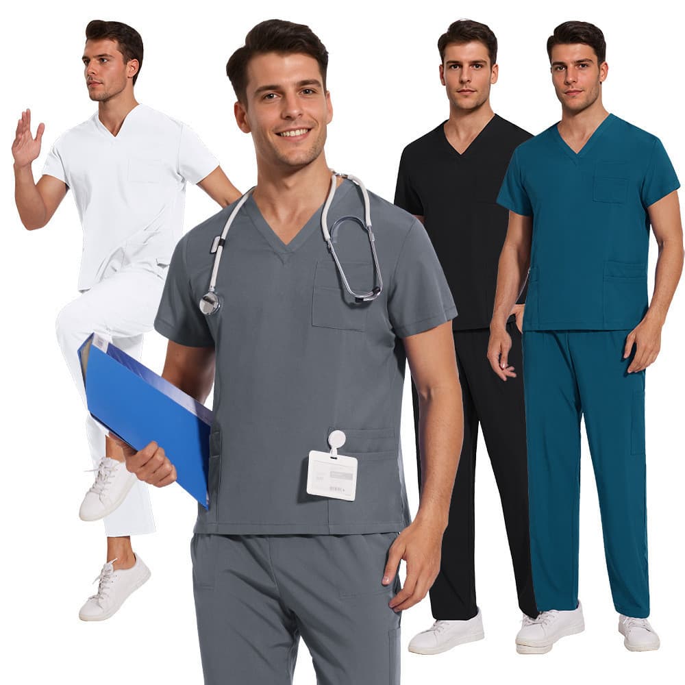 จัดส่งทันที ‍ S-XXL เสื้อ+กางเกง‍ชุดสครับ ชุดห้องผ่าตัด ชุดแพทย์ ชุดพยาบาล ชุดเข้าเวร เสื้อคอวี รูปที่ 2