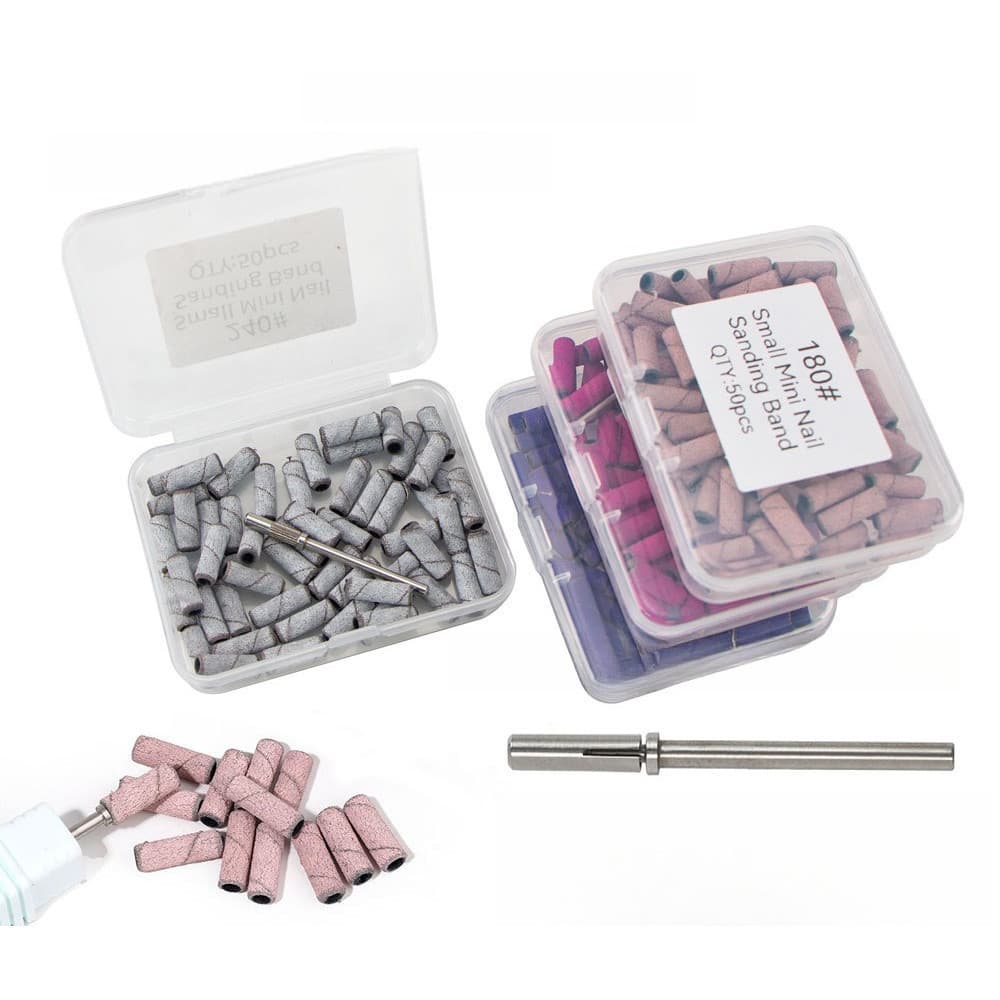 เซตหัวเจียรกระดาษทราย ชุดหัวทรายมินิขัดเล็บ ***แกนสั้น*** Mini Nail Sanding Band Set -wenails รูปที่ 1
