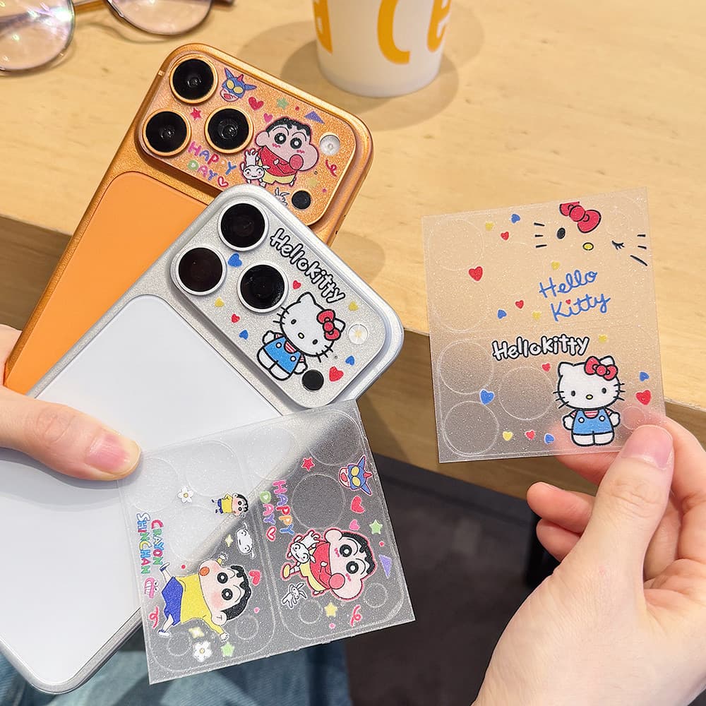Ultra Thin Bear Star Man การ์ตูนแมว Hollow Out Glitter สติกเกอร์สําหรับ iPhone 17 Pro Max 17 Pro ฟิล์มนุ่มฐานเลนส์ชิ้น รูปที่ 1