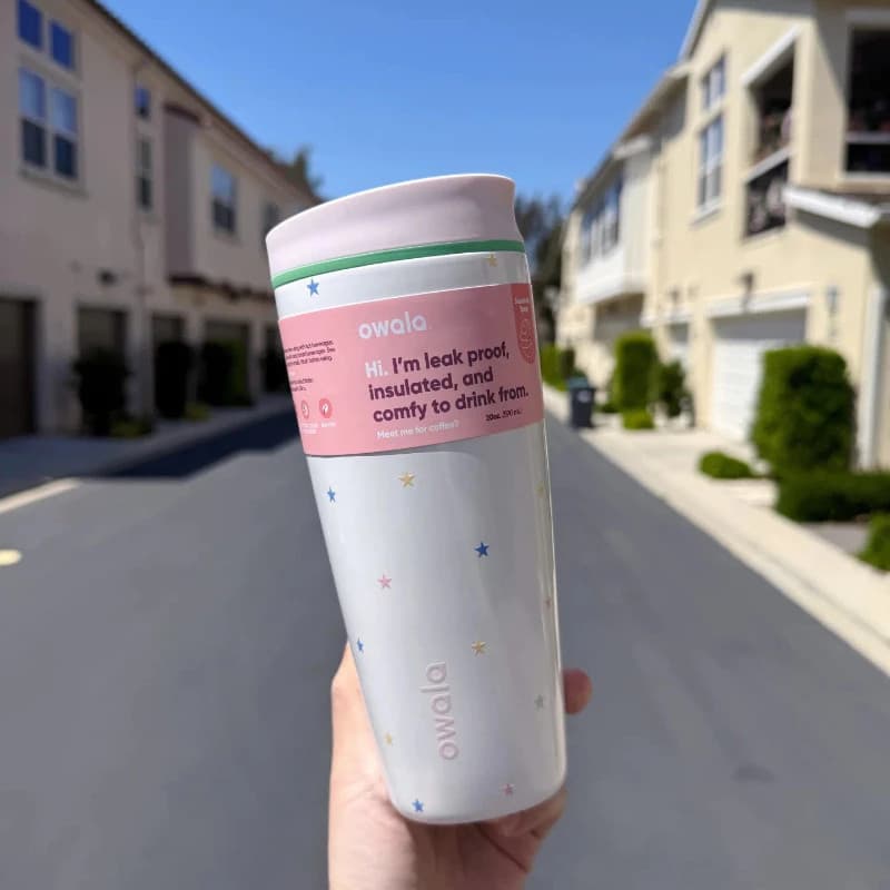 Owala SmoothSip Slider 20oz Tumbler พร้อมแก้วฉนวนด้านในเซรามิกพร้อมฝาปิด Slider No-Spill สําหรับกาแฟร้อน & Iced Latte รูปที่ 7