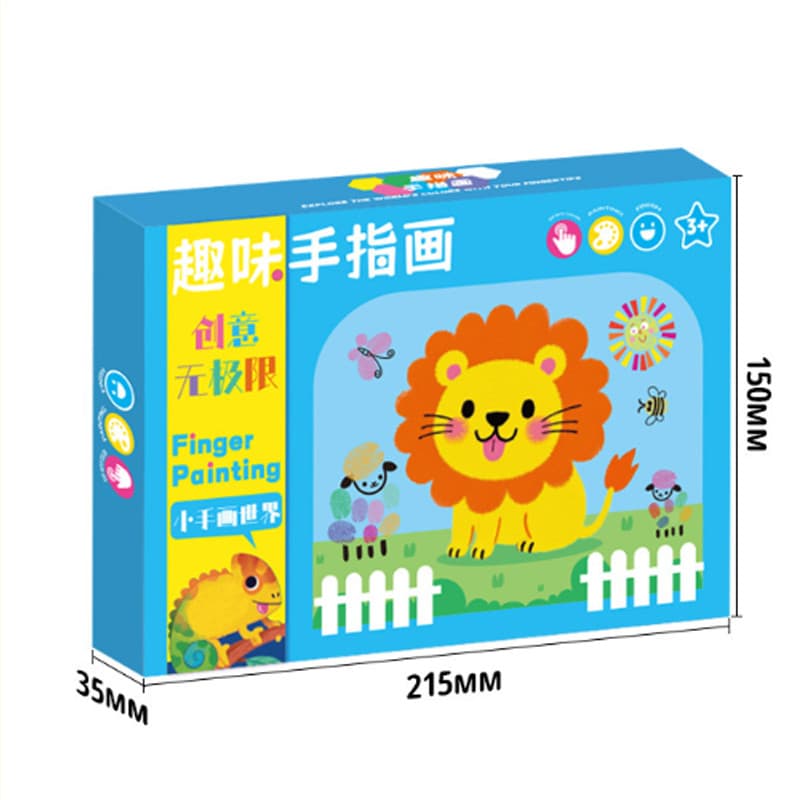 BHQ ของเล่นเด็ก สมุดระบายสีนิ้วมือ DIY การวาดนิ้วของเด็ก เม็ดสีปลอดสารพิษ รูปที่ 3