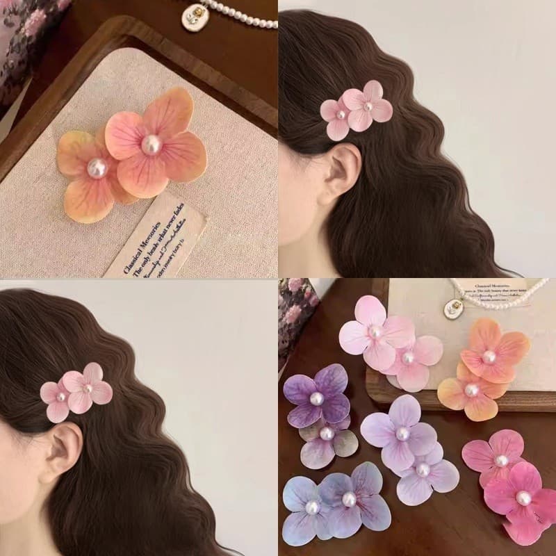 กิ๊บติดผม กิ๊บดอกไม้ แฟชั่น dopamine หวาน ลายดอกไม้ มุก สีสันสดใส ชายทะเล วันหยุดพักผ่อน ชายหาด รูปที่ 5
