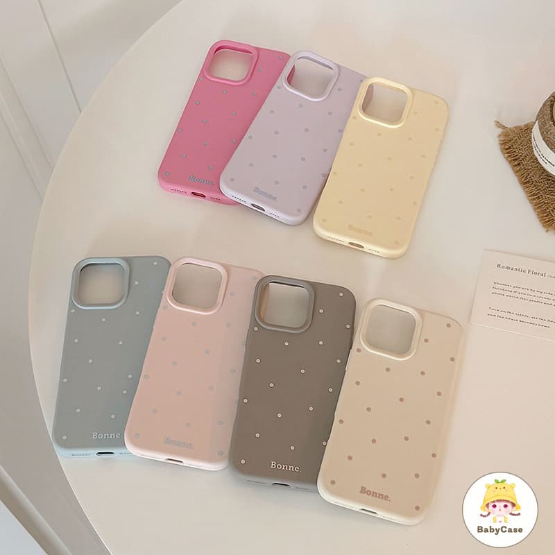 เคสสำหรับ iPhone 17 14 15 11 16 12 13 Pro Max 15 Pro 16E 16 14 15 Plus เคสโทรศัพท์ลายจุดหลากสี เรียบง่ายและดูดีมีสไตล์ รูปที่ 6