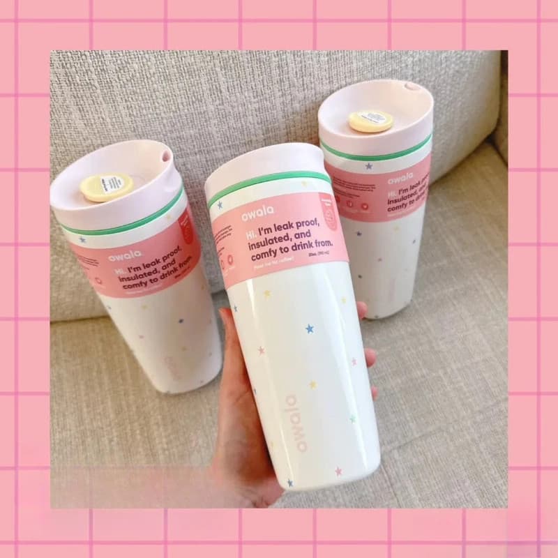 Owala SmoothSip Slider 20oz Tumbler พร้อมแก้วฉนวนด้านในเซรามิกพร้อมฝาปิด Slider No-Spill สําหรับกาแฟร้อน & Iced Latte รูปที่ 8