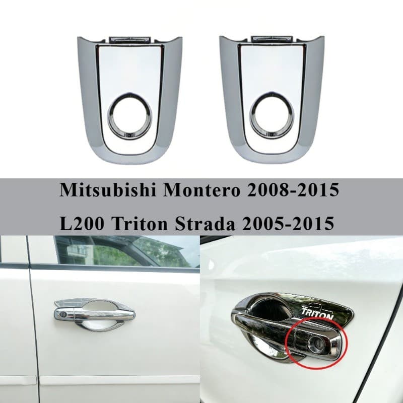 มือจับซ้ายและขวา Chrome ตกแต่งประตูหน้า Mitsubishi Montero 2008-2015 / L200 Triton Strada 2005-2015 รูปที่ 1
