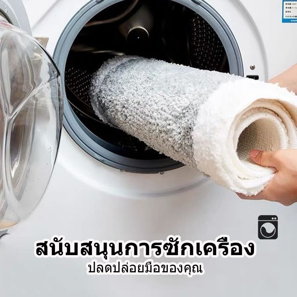 พรมห้องน้ำลายดอกไม้เรียบง่าย 40*60cm ดูดซับน้ำเร็ว ป้องกันลื่น เลียนแบบคริสตัลกำมะหยี่ รูปที่ 7