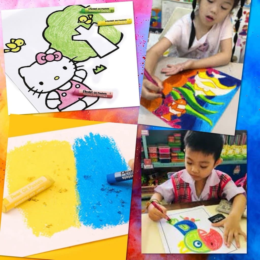 สีเทียน Oil Pastels ปลอดสารพิษ วาดภาพ ระบายสี งานศิลปะ รุ่นอัพเกรด เนื้อสีเนียนนุ่ม เขียนระบายง่าย สีสดใส ติดกระดาษ รูปที่ 6