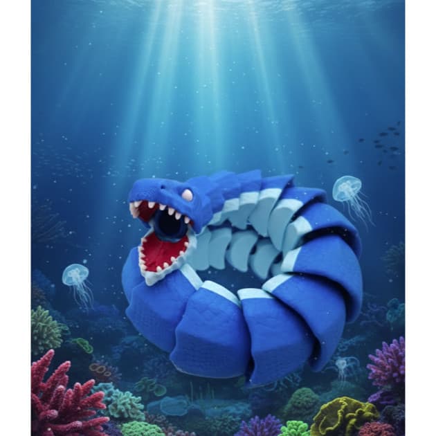 SCP 3000 Sea Searpen Articulation ของเล่น Kaiju Musuh Bloop EL maja รูปที่ 4
