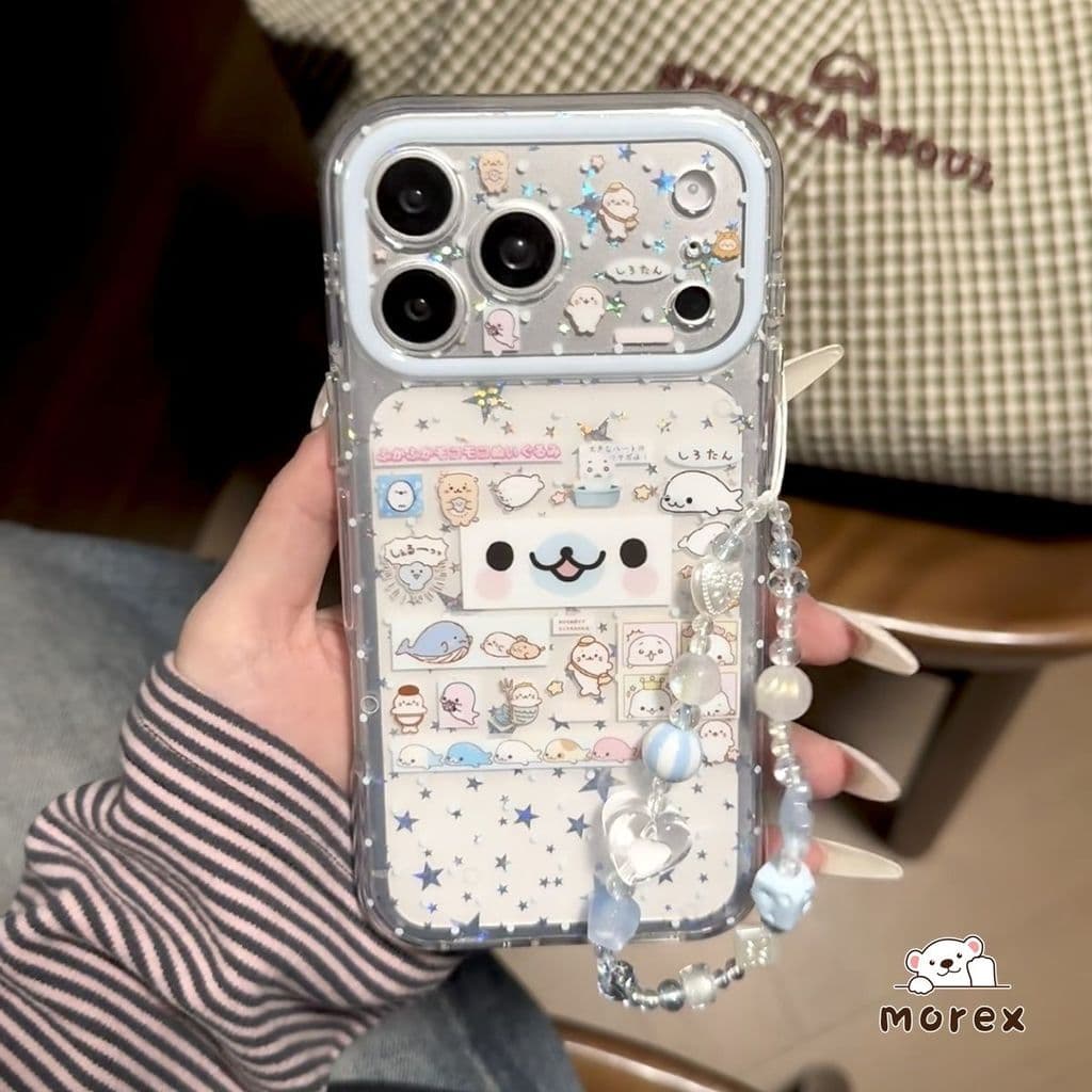 เคสใสหมีหูยาวโลมา น่ารักป้องกัน Redmi 15 A5 15C 13C 13 9A 9 10C 10 12C 12 14C A3 A1 Note 12 9 10 11 11s 14 13 Pro รูปที่ 6