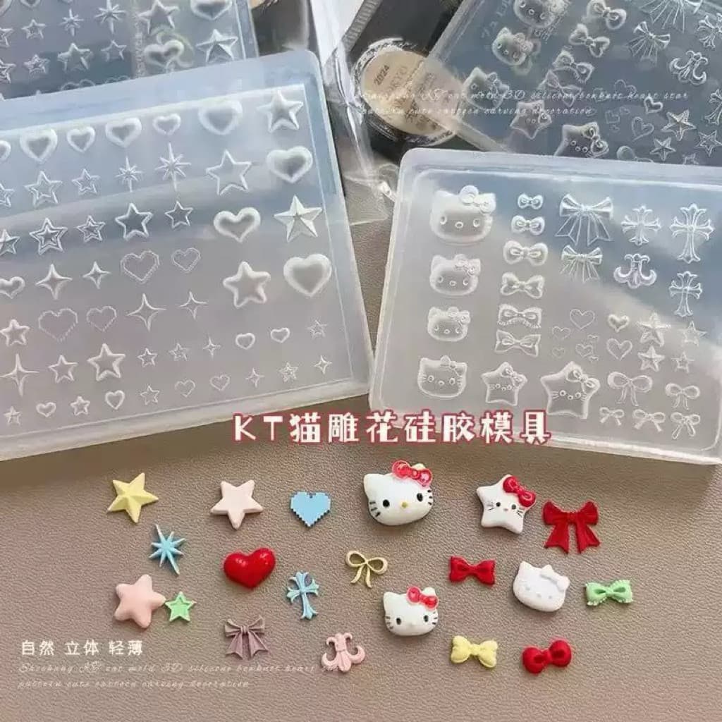 บล็อกซิลิโคน บล็อกทะเล ติตตี้ แม่พิมพ์ซิลิโคน DIY สำหรับตกแต่งเล็บ รูปที่ 2