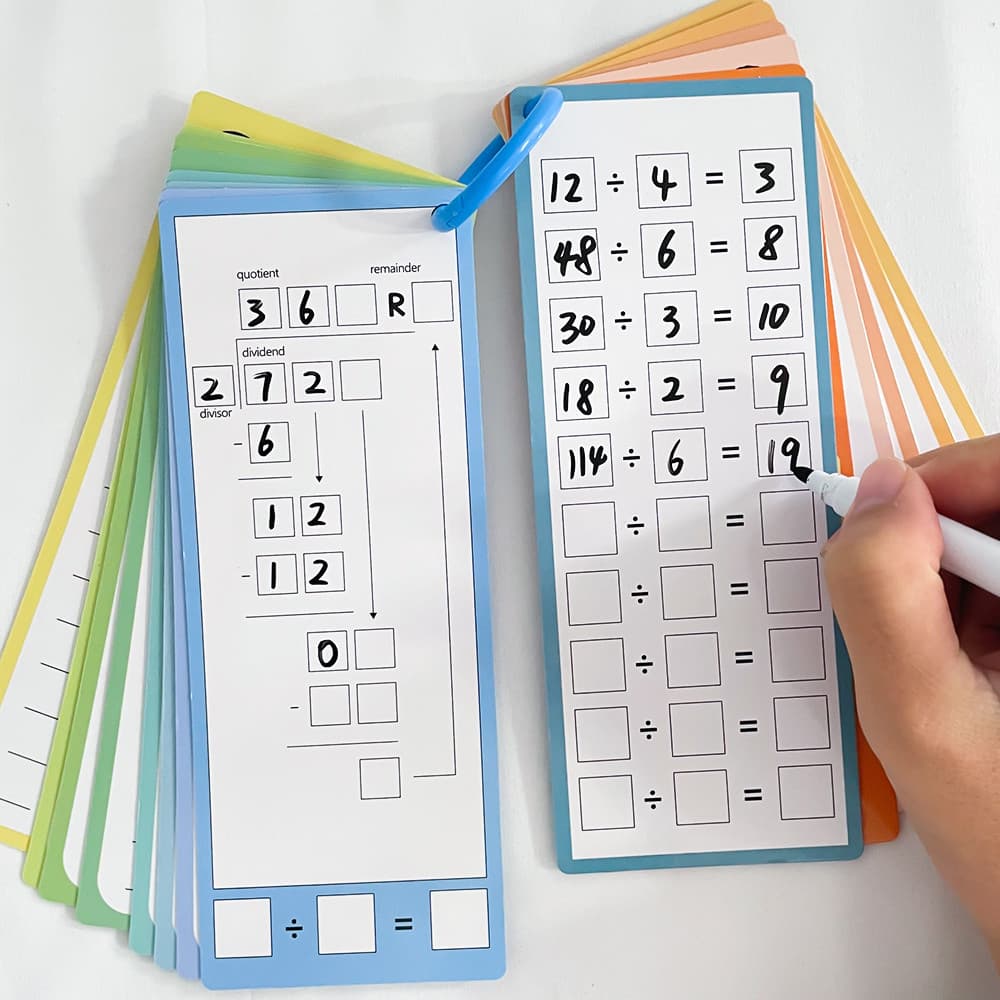 Multiplication & Division 0-12 คณิตศาสตร์ฝึก Flashcards Self Check ตาราง Montessori การศึกษาการเรียนรู้ของเล่นสําหรับเด็ก รูปที่ 7