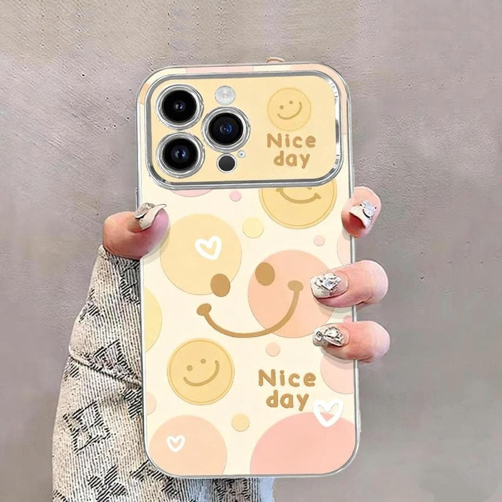 เคสโทรศัพท์ลายหน้ายิ้มเรียบง่าย ใช้ได้กับ iPhone11/12/13/14/15Pro/17Pro/16ProMax,X/MAX/XR,7/8P หน้าจอขนาดใหญ่คุณภาพสูง รูปที่ 4
