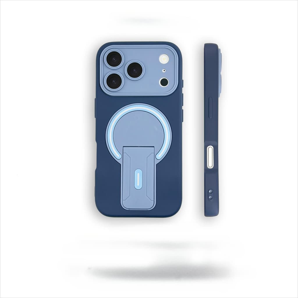 หรูหราแม่เหล็ก Matte พร้อมผู้ถือเคสโทรศัพท์สําหรับ iPhone 11 12 13 14 15 16 17 Pro Max Plus กันชนกลับกรณีฝาครอบ รูปที่ 5
