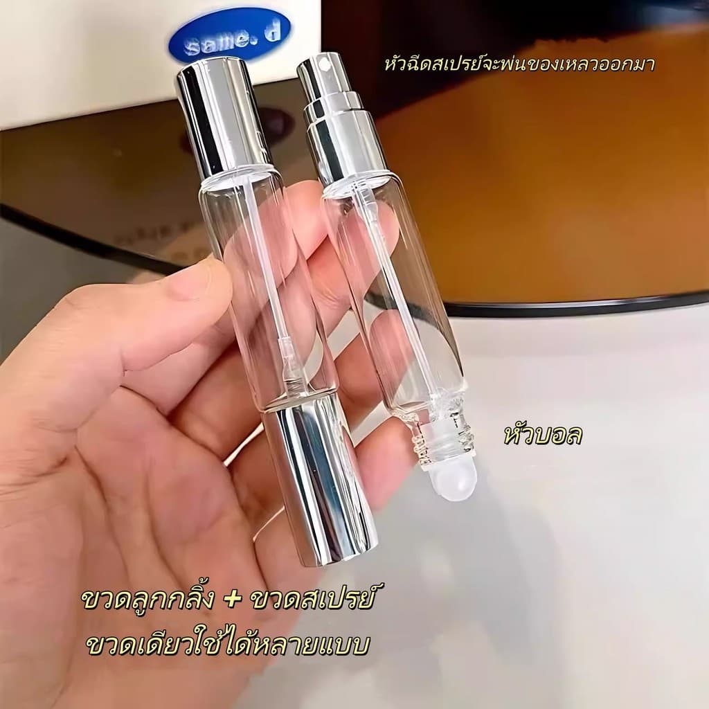 Taian ขวดแก้วใส่น้ำมันหอมระเหยแบบสองด้าน/ขวดใส่เครื่องสำอางอเนกประสงค์/ขวดสเปรย์แบบกด / ขวดน้ำหอมแบบโรลออน ดีไซน์หรูหรา รูปที่ 6