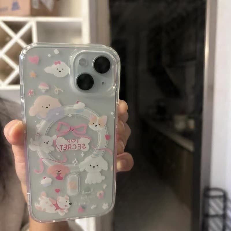 Kiddyแม่เหล็ก เคสใสกันกระแทก เคสสําหรับไอโฟน 11 เคสชาร์ได้ สำหรับ IPhone 13 17 16 15 7Plus 14 12 11 Pro MAX 8 7 Plus รูปที่ 5
