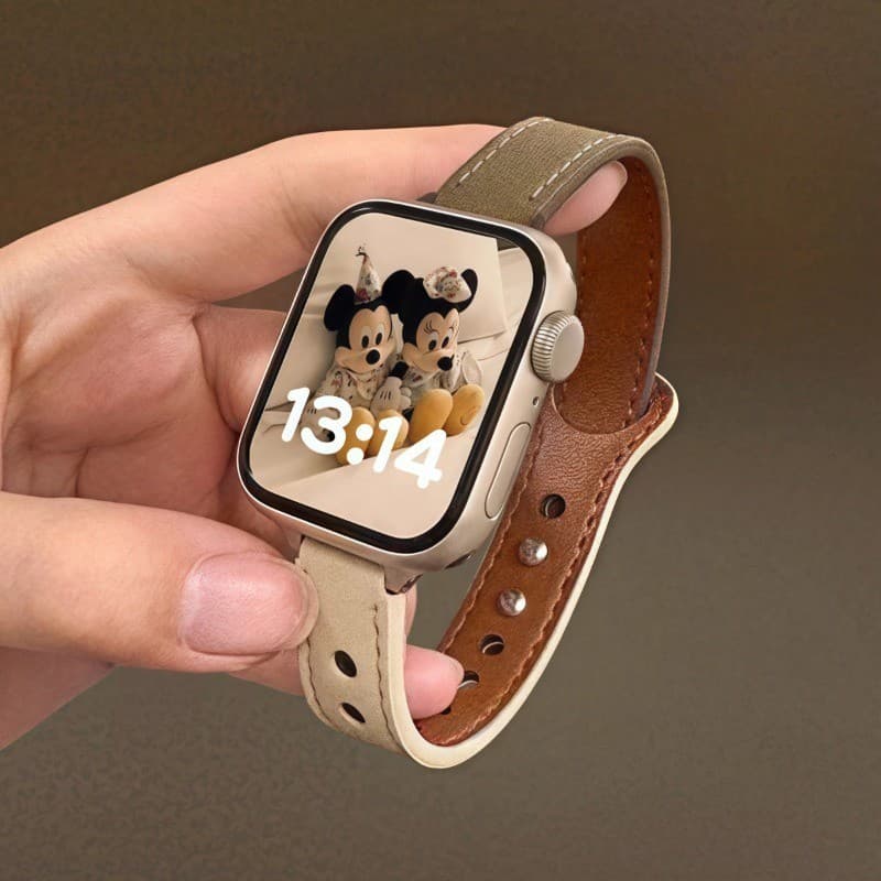 Silm สายหนังสําหรับ Apple Watch 46/42/49/45/41/38/44/40 มม. สําหรับ iWatch Series 11/10/9/8/7/6/5/4/SE2/Ultra3/2 รูปที่ 4