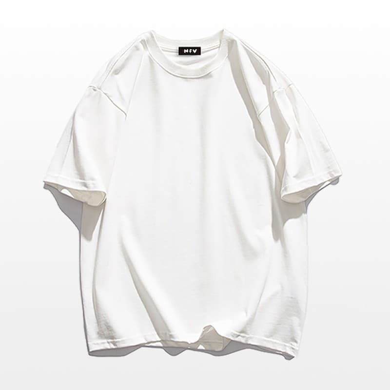 NFV ใหม่ล่าสุดแฟชั่นเกาหลี เสื้อยืดเปล่า ระบายอากาศ ผ้าหนายับยากรีดง่าย ผ้าฝ้าย 100% YG0 รูปที่ 9