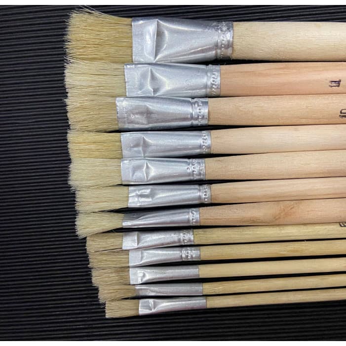S0208 พู่กัน แปรงทาสี ด้ามไม้ แท่งยาว สำหรับระบายสีน้ำมัน มีหลายเบอร์ สีอะคริลิค วาดภาพศิลปะ งานDIY รูปที่ 8