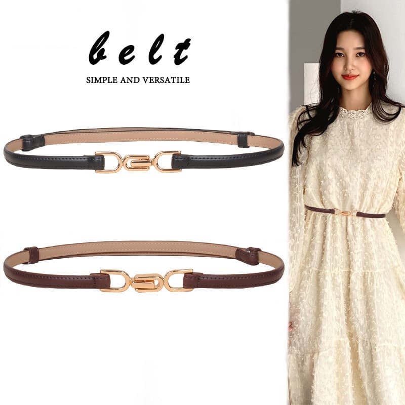 littlebee.shopA115.เข็มขัดแฟชั่นสไตล์เกาหลี เข็มขัดเส้นบางผู้หญิงหนังวัวนุ่มคุณภาพสูง เครื่องประดับ รูปที่ 2