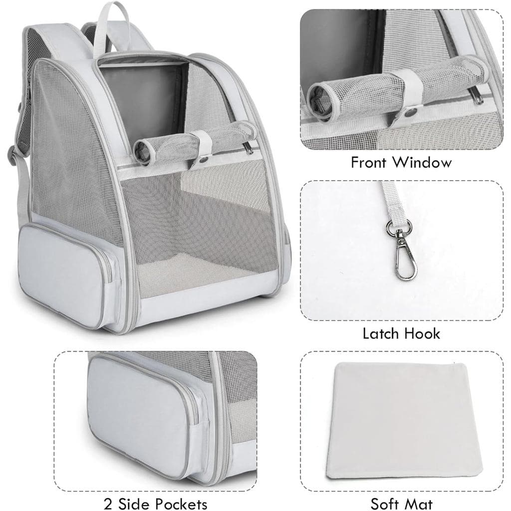 Cat Dog Backpack กระเป๋าเป้แมว กระเป๋าใส่สัตว์เลี้ยงสำหรับสุนัขและแมว ลูกสุนัข ตาข่ายระบายอากาศได้เต็มที่ รูปที่ 7