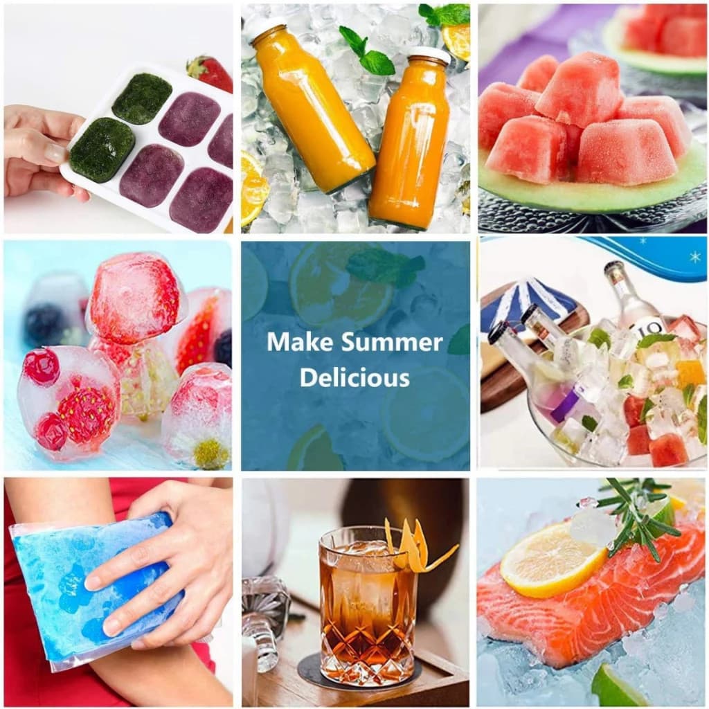 COZII ม่พิมพ์น้ำแข็ง ที่ทำน้ำแข็ง ถาดทำน้ำแข็ง14 ช่อง ฟู้ดเกรด Ice Maker ถาดน้ำแข็ง พิมพ์ซิลิโคนบล๊อก Food Grade พร้อมฝ รูปที่ 9