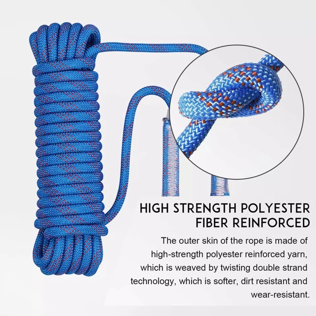 10m/40m เชือกโรยตัว เชือกปีนเขา อุปกรณ์ปีนเขา อุปกรณ์โรยตัว Climbing Rope w/ Hook High Strength Emergency Safety Fire รูปที่ 6