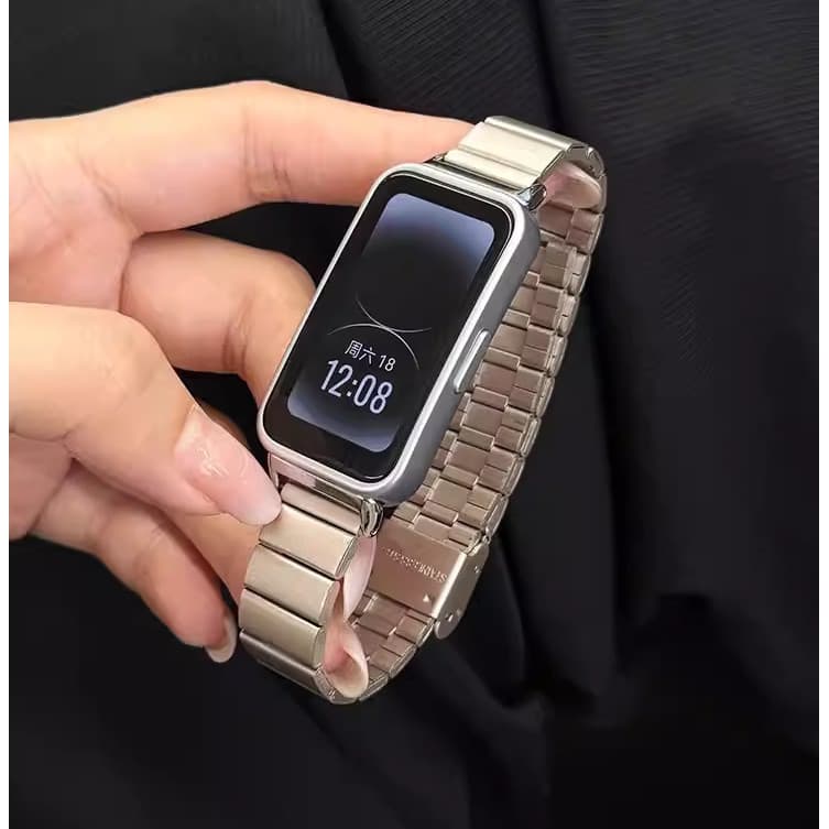 Stainless Steel Watch Strap For สาย Huawei Band 11 pro Strap Metal Huawei Band 11 สาย Steel สาย Huawei Band 10 Strap Slim Huawei Band 6/ Huawei Band 7/ Huawei Band 11 pro สาย Huawei Band 9 Strap Huawei band 7 Strap Replacement Huawei Band 11 pro สาย รูปที่ 2