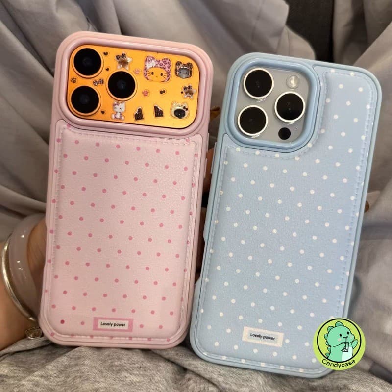 Elegant Polka Dots Bulge เคสโทรศัพท์สําหรับ Vivo V70 Elite X300 X200 FE X200S S50 S30 Pro Mini X100 X100S X90 X90S V30 V29 V27 Pro PU ปกหนังน่ารัก Ins สไตล์ปลอกกันกระแทก รูปที่ 3