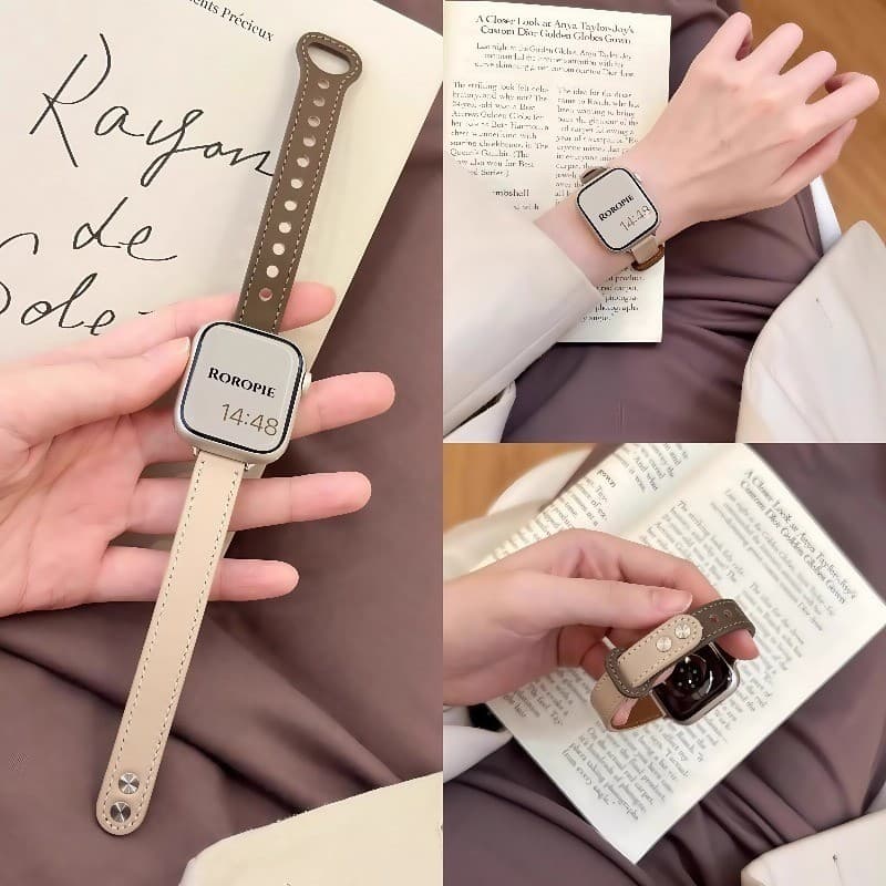 Silm สายหนังสําหรับ Apple Watch 46/42/49/45/41/38/44/40 มม. สําหรับ iWatch Series 11/10/9/8/7/6/5/4/SE2/Ultra3/2 รูปที่ 7