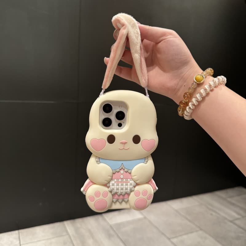 3ง หูตุ๊กตาน่ารักการ์ตูนสุนัขซิลิโคนเคสโทรศัพท์สําหรับ ไอโฟน 17 16 15 14 13 12 11 มือโปร สูงสุด ปลอกการ์ตูนสัตว์ซิลิโคนอ่อนนุ่มฝาครอบป้องกันสําหรับ ไอโฟน16โปรแม็กซ์ ก รูปที่ 3