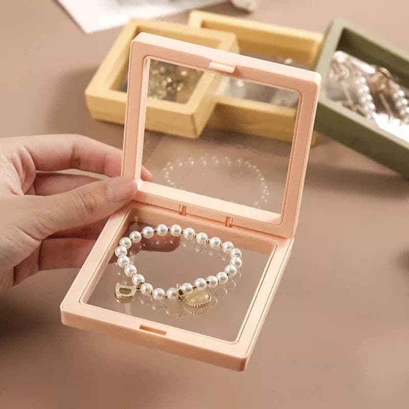 10 ชิ้น กรอบลอย 3D กล่องแสดงเครื่องประดับ แผ่นฟิล์ม PE แขวนเก็บของ จัดเก็บป้องกันออกซิเดชัน รูปที่ 6