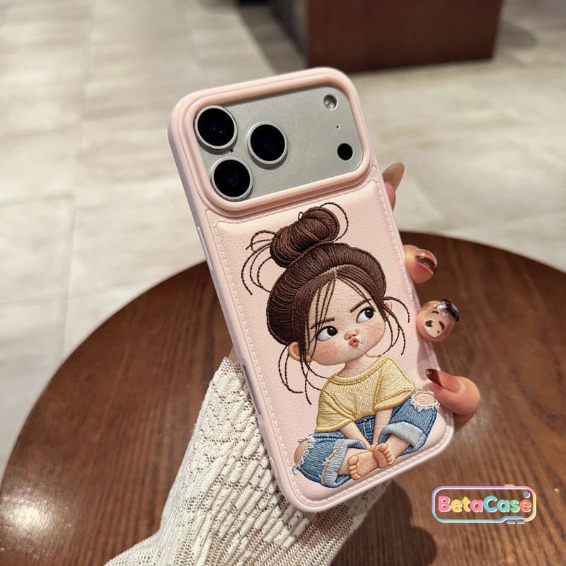 เคสโทรศัพท์ลายเด็กผู้หญิงหน้าบึ้งน่ารัก Case iPhone 17 16 15 14 13 12 11 11 11pro 15plus รูปที่ 7