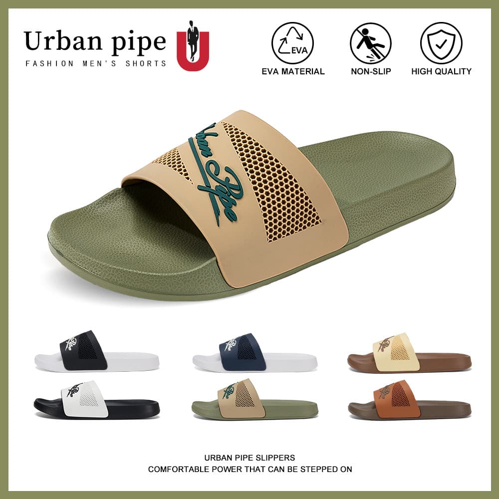 URBAN PIPE EVA Panda Colorway สำหรับผู้ชาย คลาสสิก กันลื่น สไลด์ unisex รองเท้าแตะพื้นหนา ใส่ในร่ม 2507 รูปที่ 1