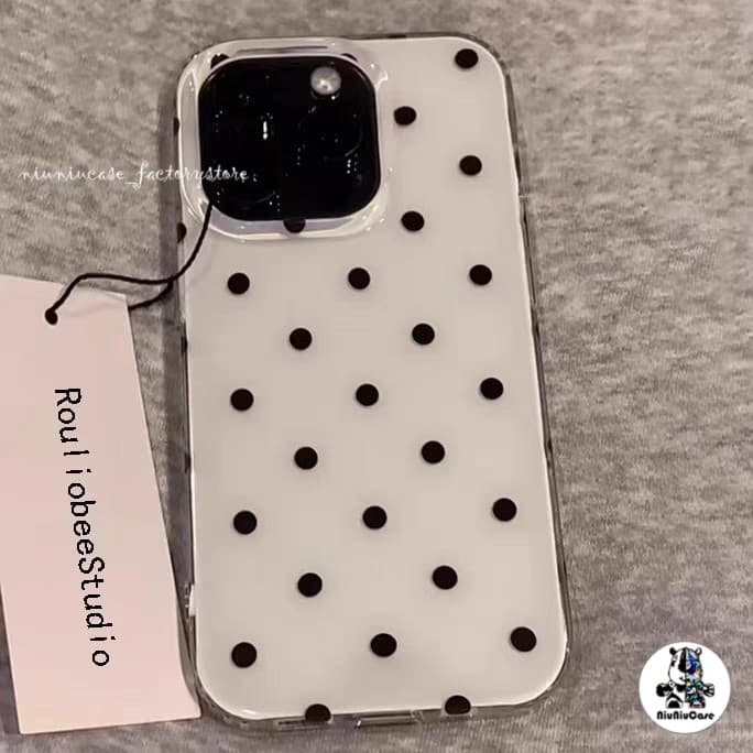 โปร่งใส จัดส่งจากประเทศไทย เคสจุดคลื่นสีดํา for iPhone เคสไอโฟน 11 12 13 14 17 15 16 PLUS PRO MAX X XS MAX XR 7/8PLUS รูปที่ 3