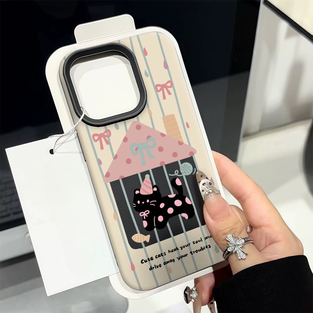แมวโบว์ผีเสื้อ Silicone TPU เคสไอโฟน For iPhone 11 17 16 15 12 13 14 15 Pro Max 13 14 12 XR X XS Max 7 8 Plus เคสมือถือ รูปที่ 8