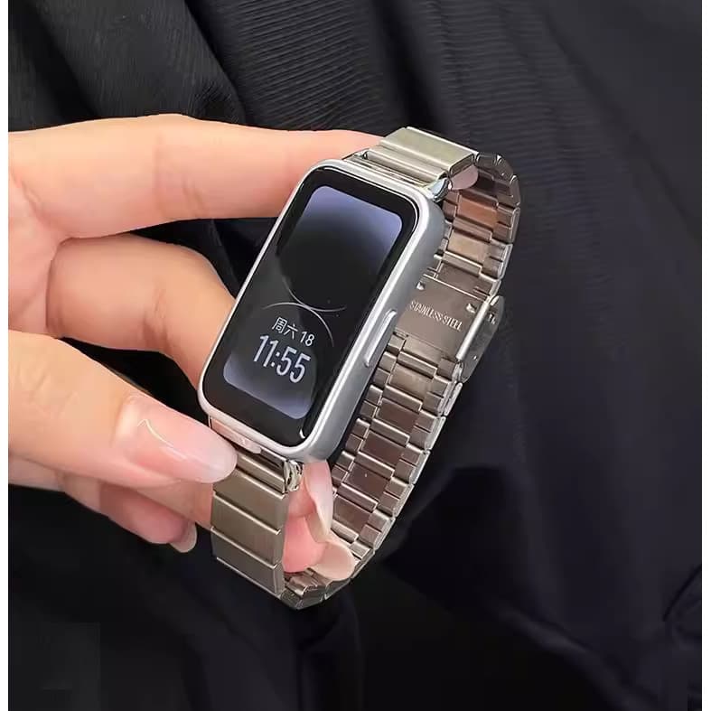 Stainless Steel Watch Strap For สาย Huawei Band 11 pro Strap Metal Huawei Band 11 สาย Steel สาย Huawei Band 10 Strap Slim Huawei Band 6/ Huawei Band 7/ Huawei Band 11 pro สาย Huawei Band 9 Strap Huawei band 7 Strap Replacement Huawei Band 11 pro สาย รูปที่ 6