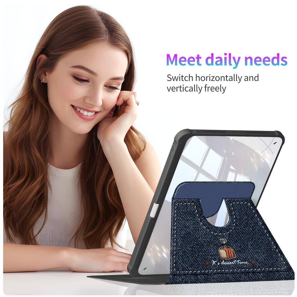 เคส Samsung Tab A9 8.7 | Tab A7 Lite 8.7" หนัง PU ทําความสะอาดง่าย | รูปแบบ DIY แสนสนุก | ด้านหลังอะคริลิคกันกระแทก | แท็บ A11 8.7" แท็บ A9+ 360°ก1531牛仔面包 รูปที่ 4