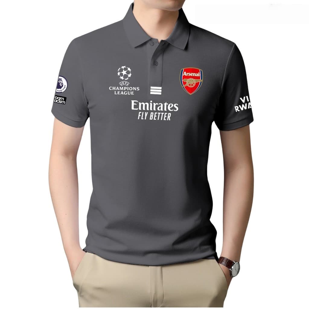 Arsenal Shirt, Polo Shirt Premier League Football Club Men's Polo Shirts and unisex polo รูปที่ 5