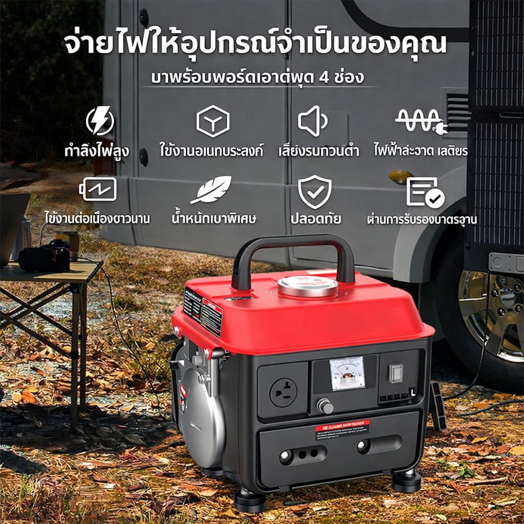REAIM เครื่องปั่นไฟ Power Box เบนซิน 950W 4 จังหวะ ใช้งานหนักได้ สำรองไฟบ้าน ไฟฉุกเฉิน รูปที่ 6