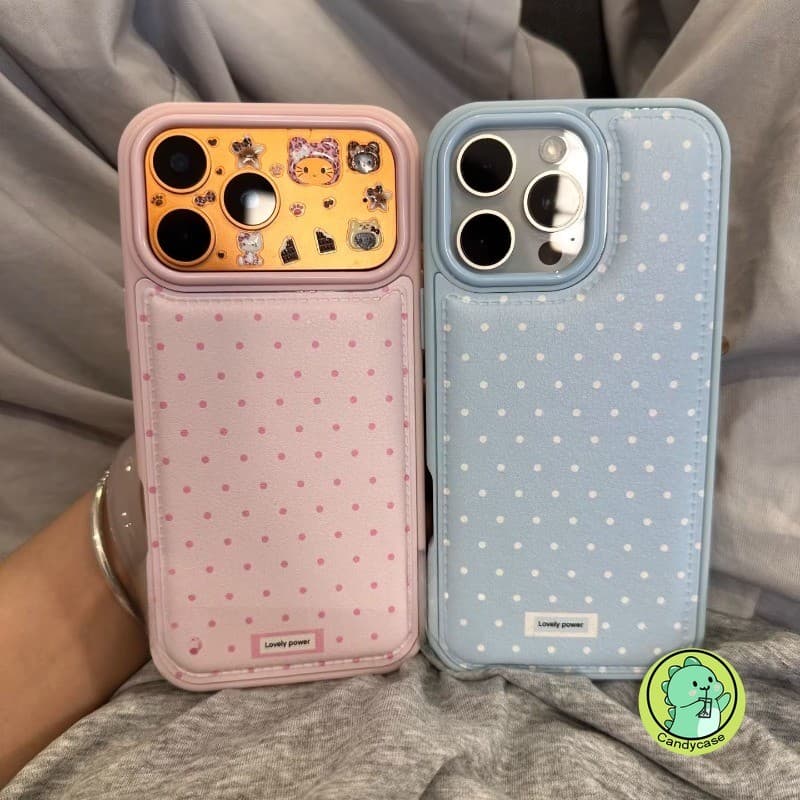 Elegant Polka Dots Bulge เคสโทรศัพท์สําหรับ Vivo V70 Elite X300 X200 FE X200S S50 S30 Pro Mini X100 X100S X90 X90S V30 V29 V27 Pro PU ปกหนังน่ารัก Ins สไตล์ปลอกกันกระแทก รูปที่ 1