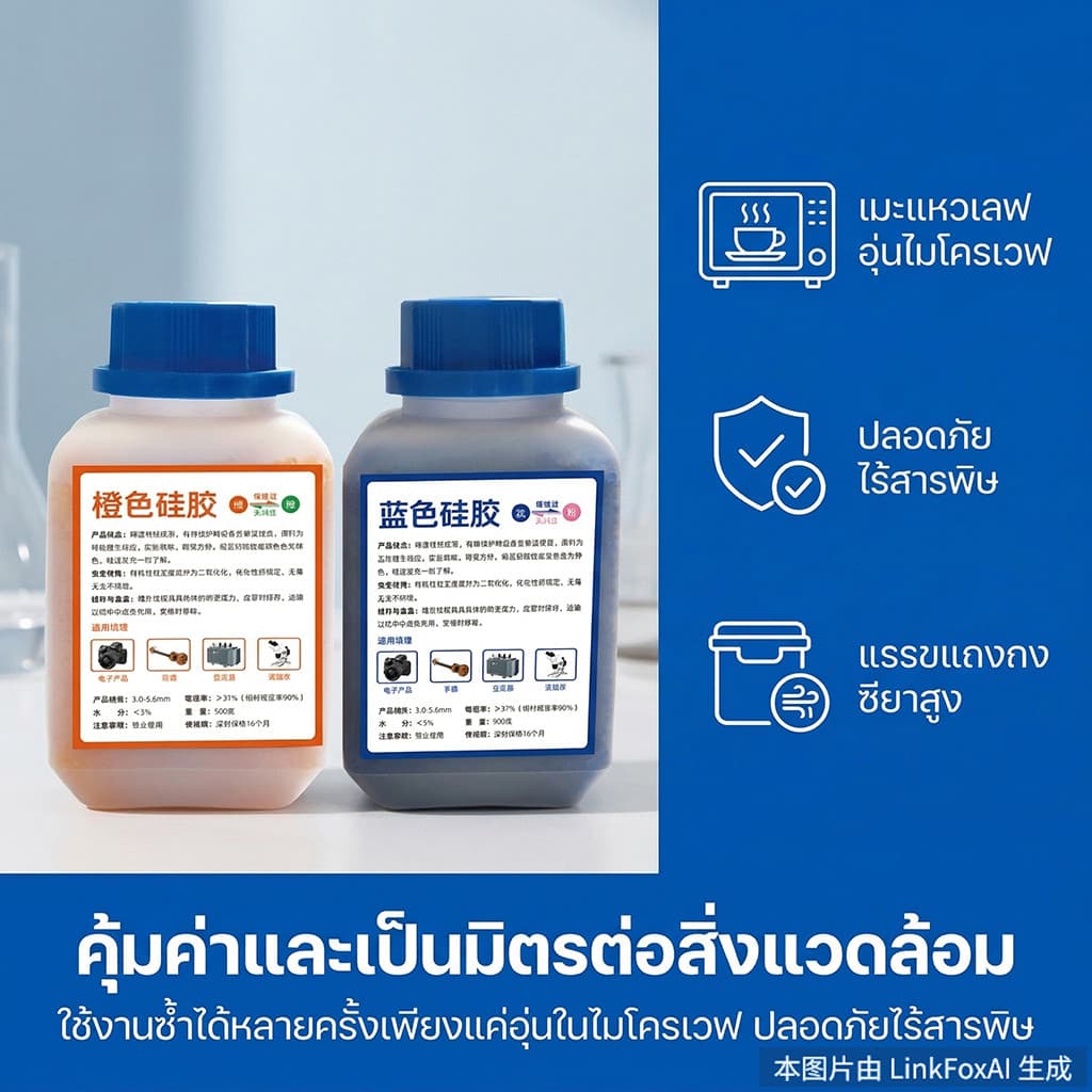 เม็ดดูดความชื้น ซิลิก้าเจล เม็ดจัมโบ้ 3-5mm เอนกประสงค์ ดูดซับความชื้นได้ดีเยี่ยม เหมาะกับตู้เสื้อผ้า กล่องเก็บของ รูปที่ 2