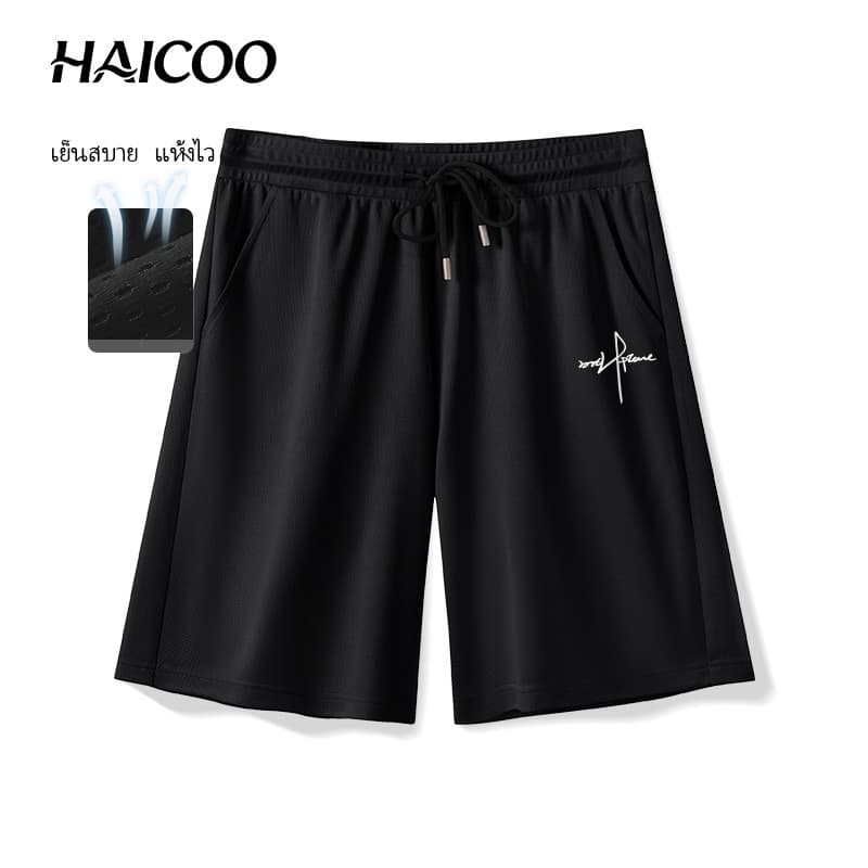 HAICOO กางเกงขาสั้นผู้ชายเท่ๆ เนื้อตาข่าย ระบายอากาศดี ทรงหลวม ใส่ทำงาน ขี่รถ ไปเที่ยว 5XL รูปที่ 2