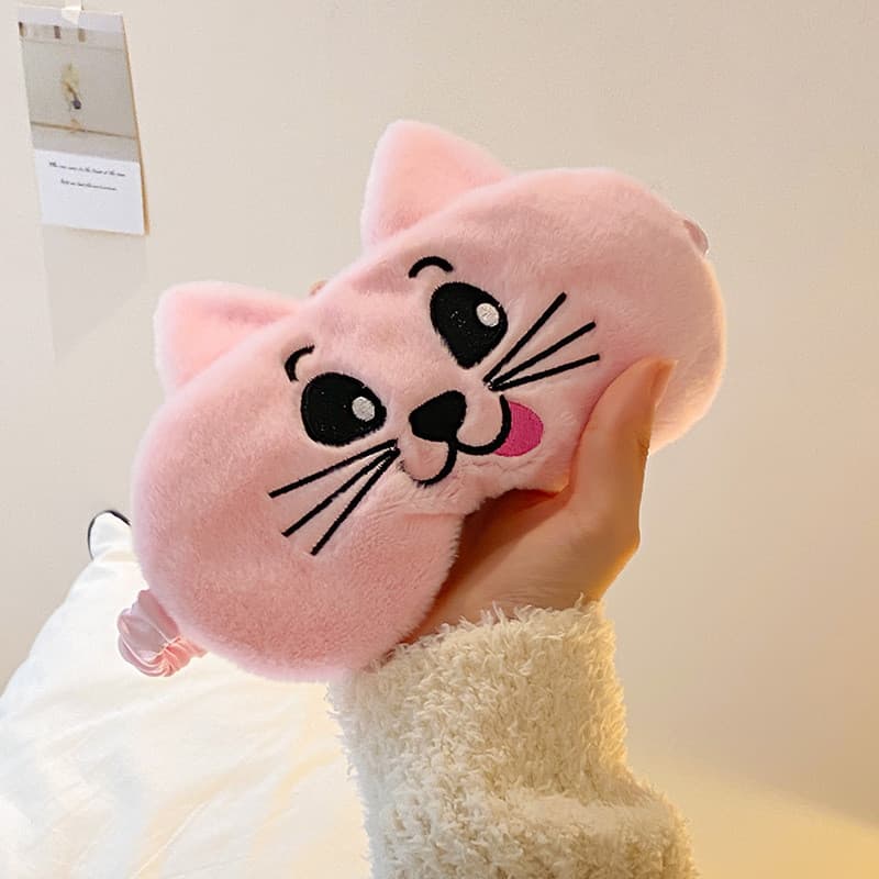 น่ารักการ์ตูนตุ๊กตาตาหน้ากากชายหญิงนอนแรเงาทุ่มเทไม่มีความดันตาไม่บีบหูช่วยนอนป้องกันดวงตาบรรเทาไขมันตา รูปที่ 8