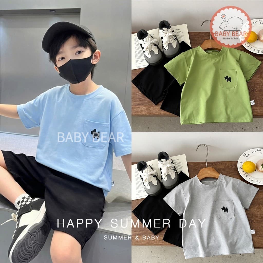 ชุดเซ็ตเด็ก ชุดเซ็ต 2 ชิ้นเด็กผู้ชาย เสื้อยืดกางเกงขาสั้น Size80-120cm รูปที่ 4